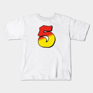 Number 5 red / yellow Kids T-Shirt